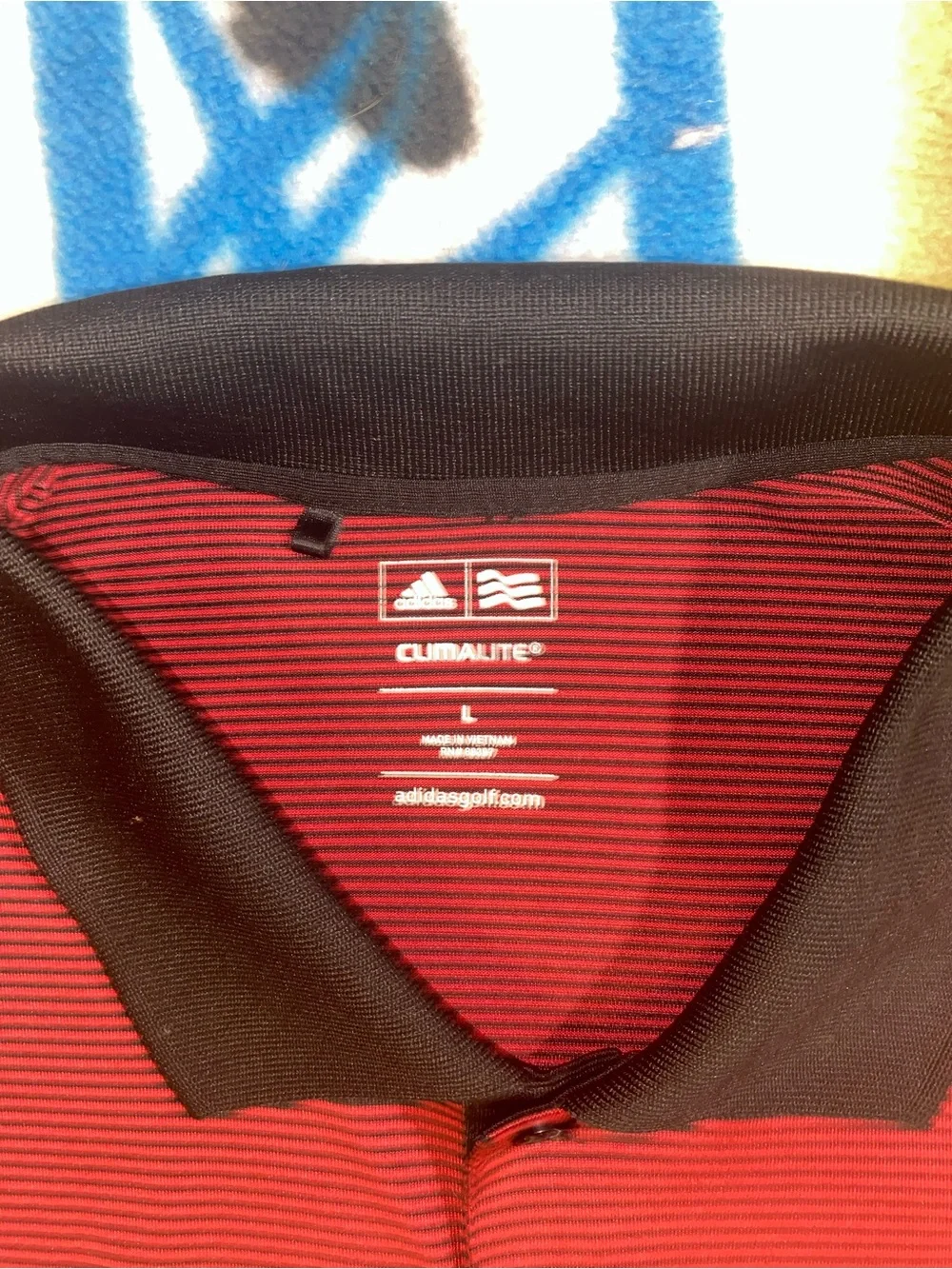 adidas Men's Burgundy Polo with Black Collar